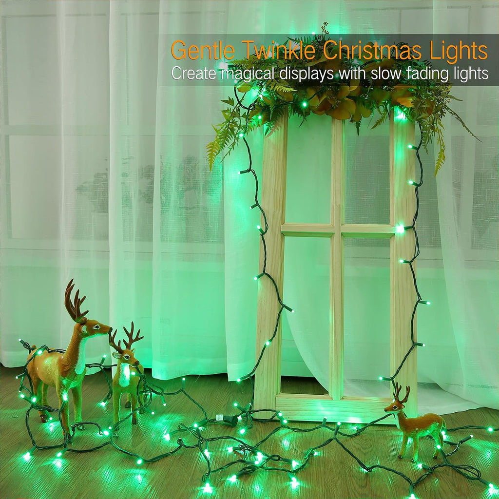 Brizled 5MM Green Gentle Twinkle Christmas Tree Lights, 100 LED Connectable