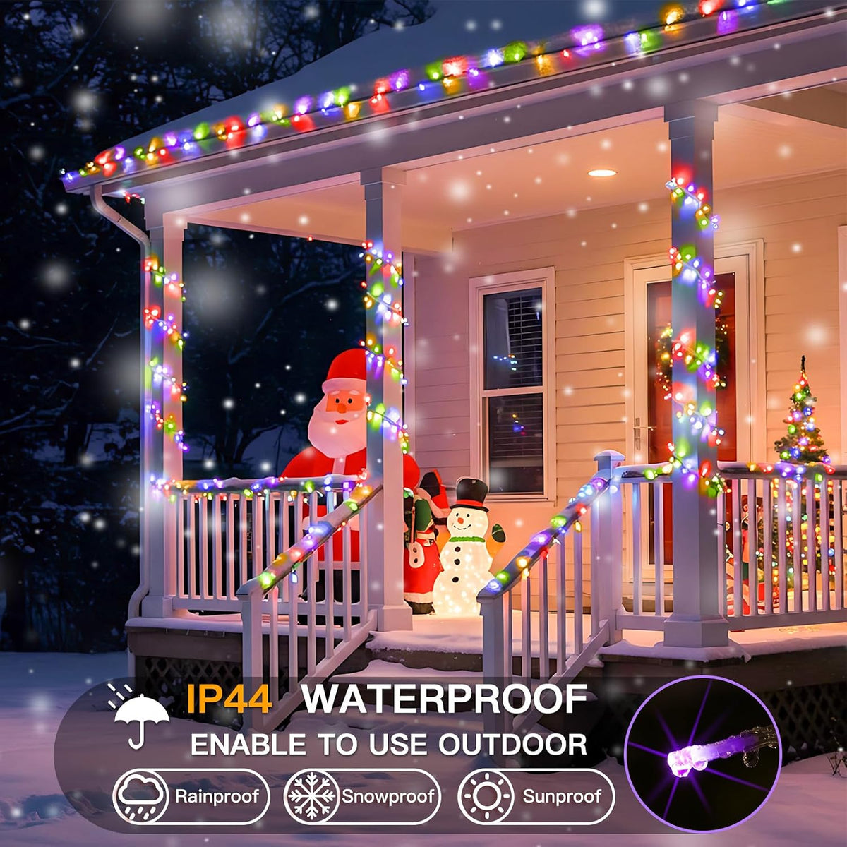 suddus Connectable Christmas Lights with Remote, Multicolor String Lights with Timer, 66ft 200 Led Fairy Lights Plug in for Xmas Tree, Bedroom, Dorm, Yard, Garden, Party, Indoor, Outdoor Decorations