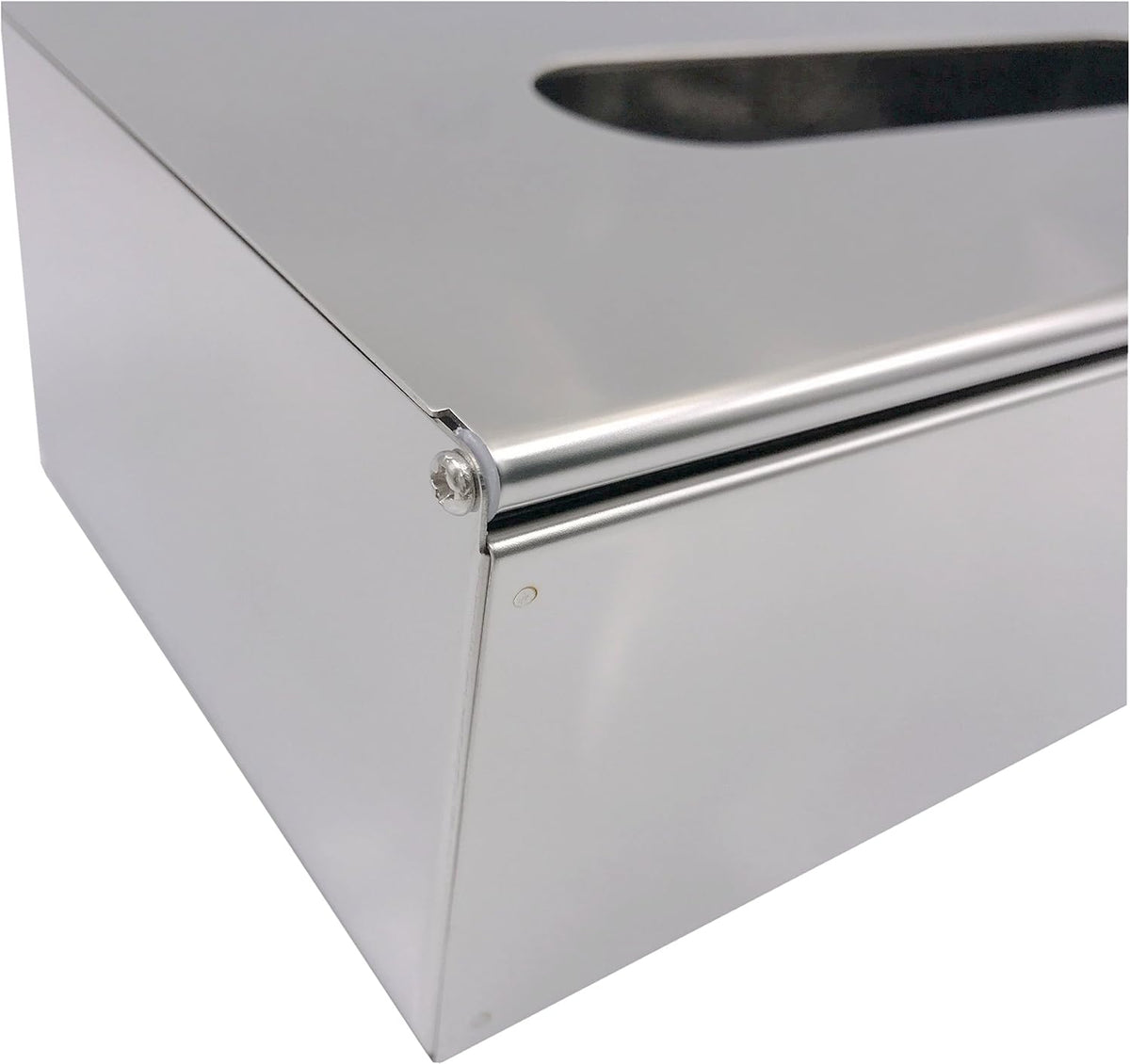 M2cbridge Metal Facial Tissue Box Cover Holder Lay On Wall Mounted, Mirror Polishing 18/8 Stainless Steel (Rectangle)