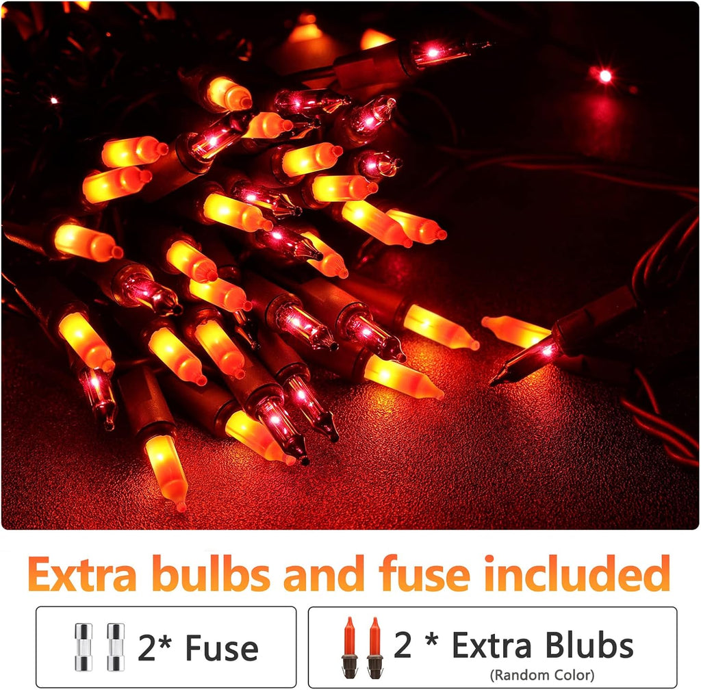 Brizled Orange & Purple Halloween String Lights, 100 ct Incandescent Lights