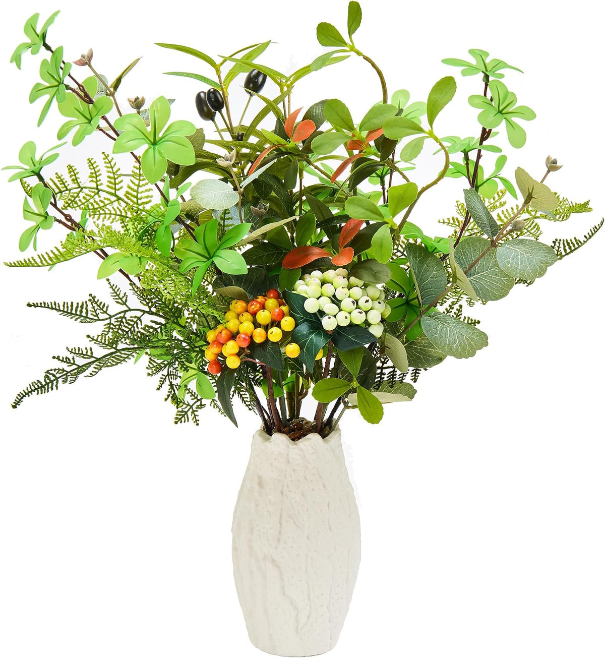 21“ Artificial Plant in White Ceramic Vase Fake Greenery Desk Home Decor