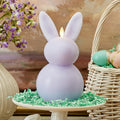 Luminara Easter Bunny Candle- Gentle Lavender 4.8" x 8"- Flameless Real-Flame Holiday-Inspired Decor- AA Batteries- Flickering LED Flame