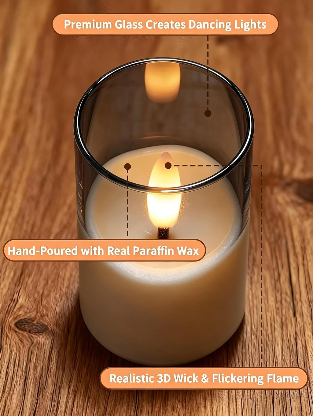 Rechargeable Flameless Candles with Remote Timer