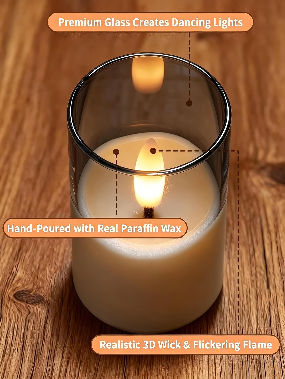 Rechargeable Flameless Candles with Remote Timer