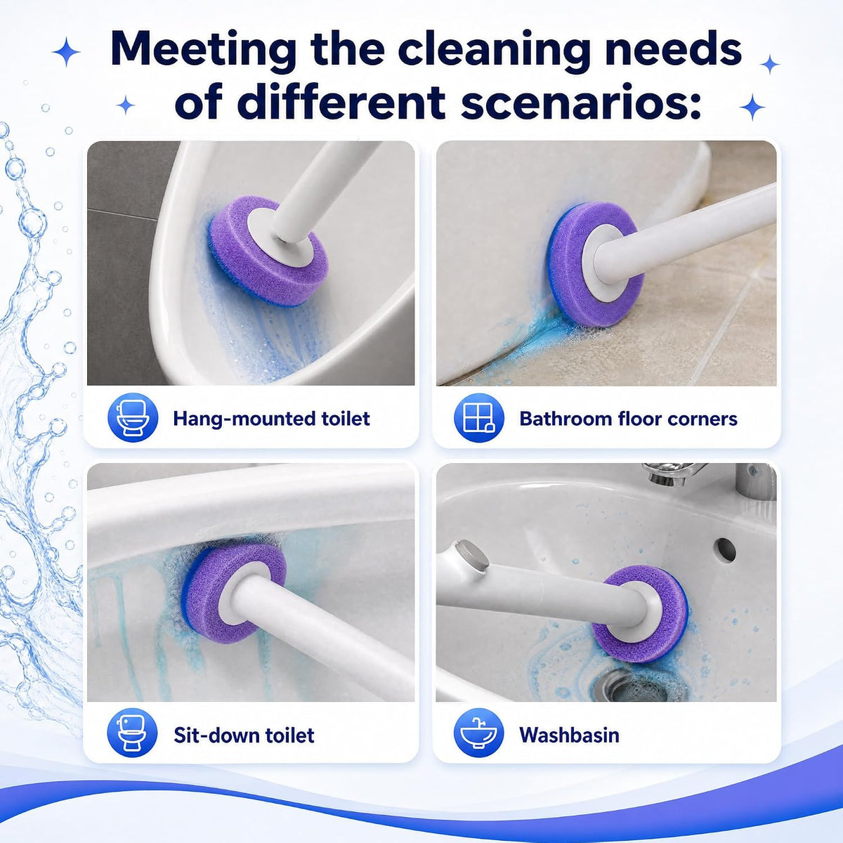 Ctime 42 Pack Disposable Toilet Bowl Cleaner Refills, Flushable Wand Heads