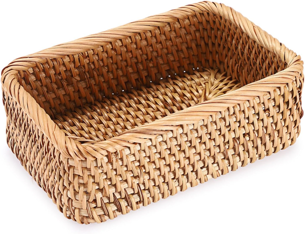 BTSKY Small Remote Basket for Coffee Table Entryway Living Room 7.9" x 5.1"