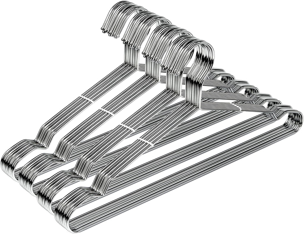 Stainless Steel Hangers, 40 Pack, 16.5 Inch, 15 lb Capacity