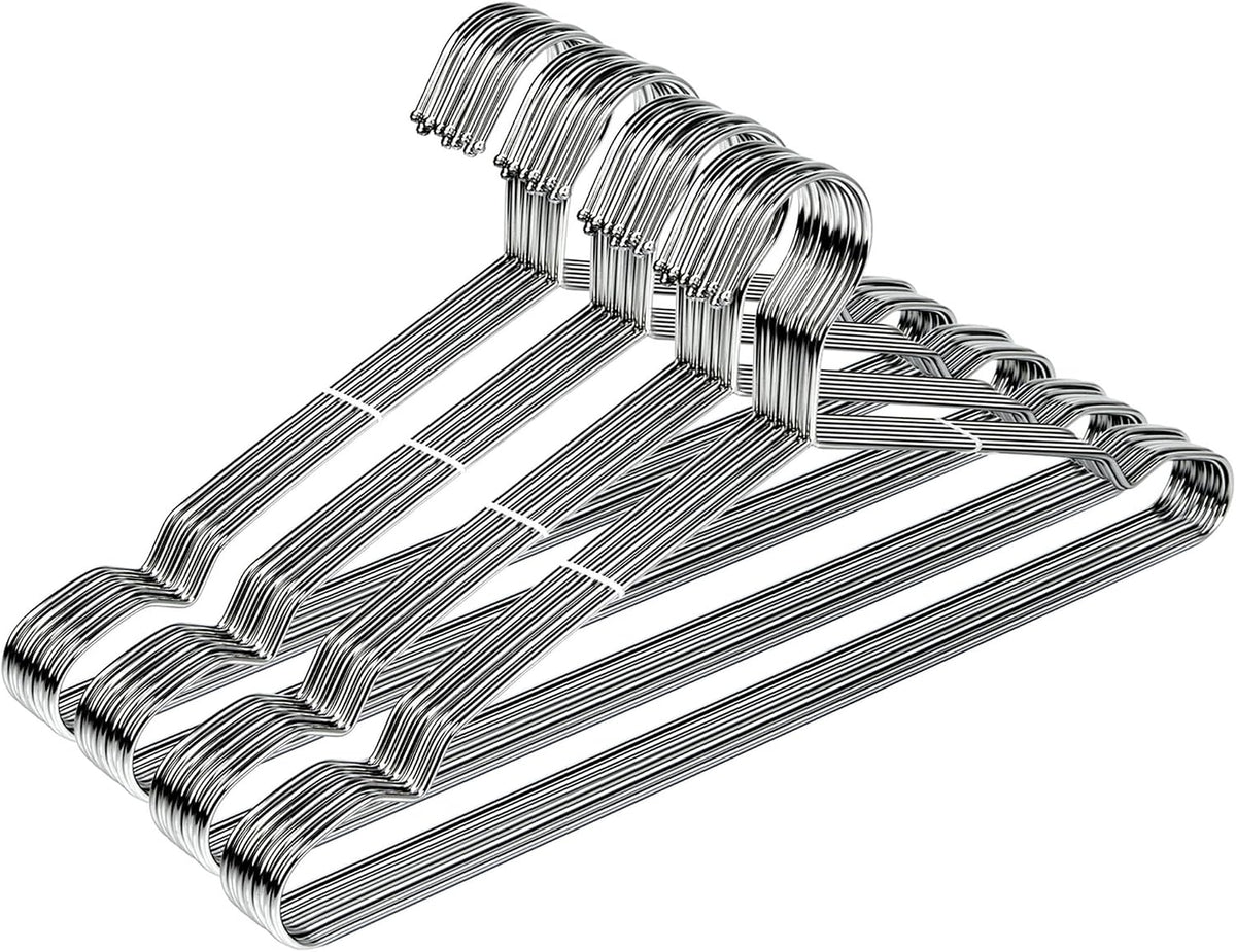 Stainless Steel Hangers, 40 Pack, 16.5 Inch, 15 lb Capacity