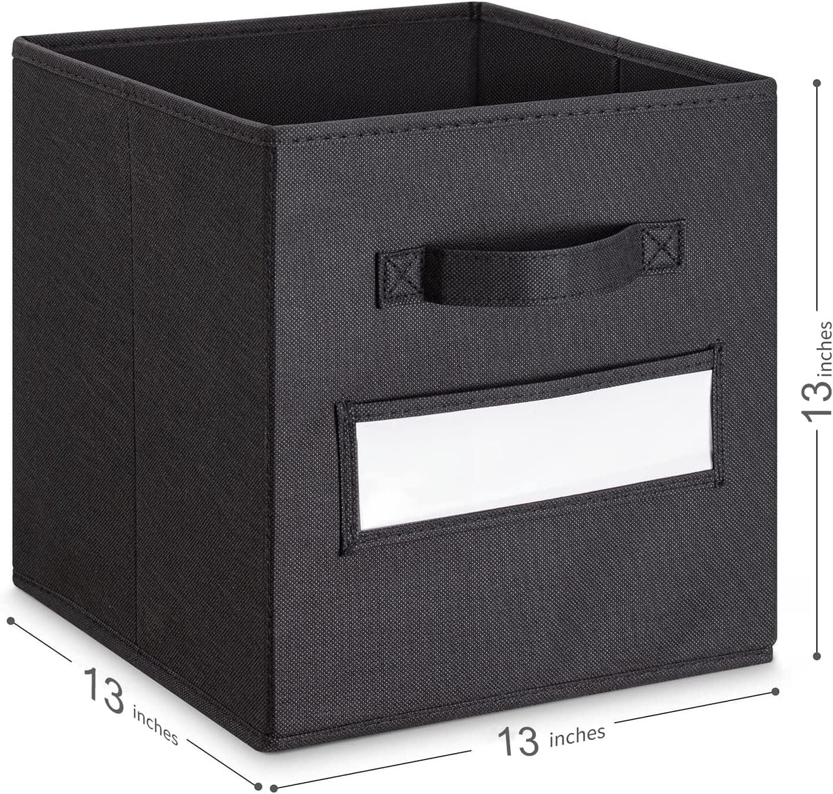 13x13x13 storage cube bins(Set of 8) Fabric storage cubes with 8 Labels Window Cards & a Pen,storage cubes 13x13,storage bin,Collapsible 13 inch cube storage bins,Cubby Organizer Boxes,Black