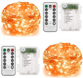 Twinkle Star 200 LED Halloween Fairy Lights, 66 ft 2 Pack Orange