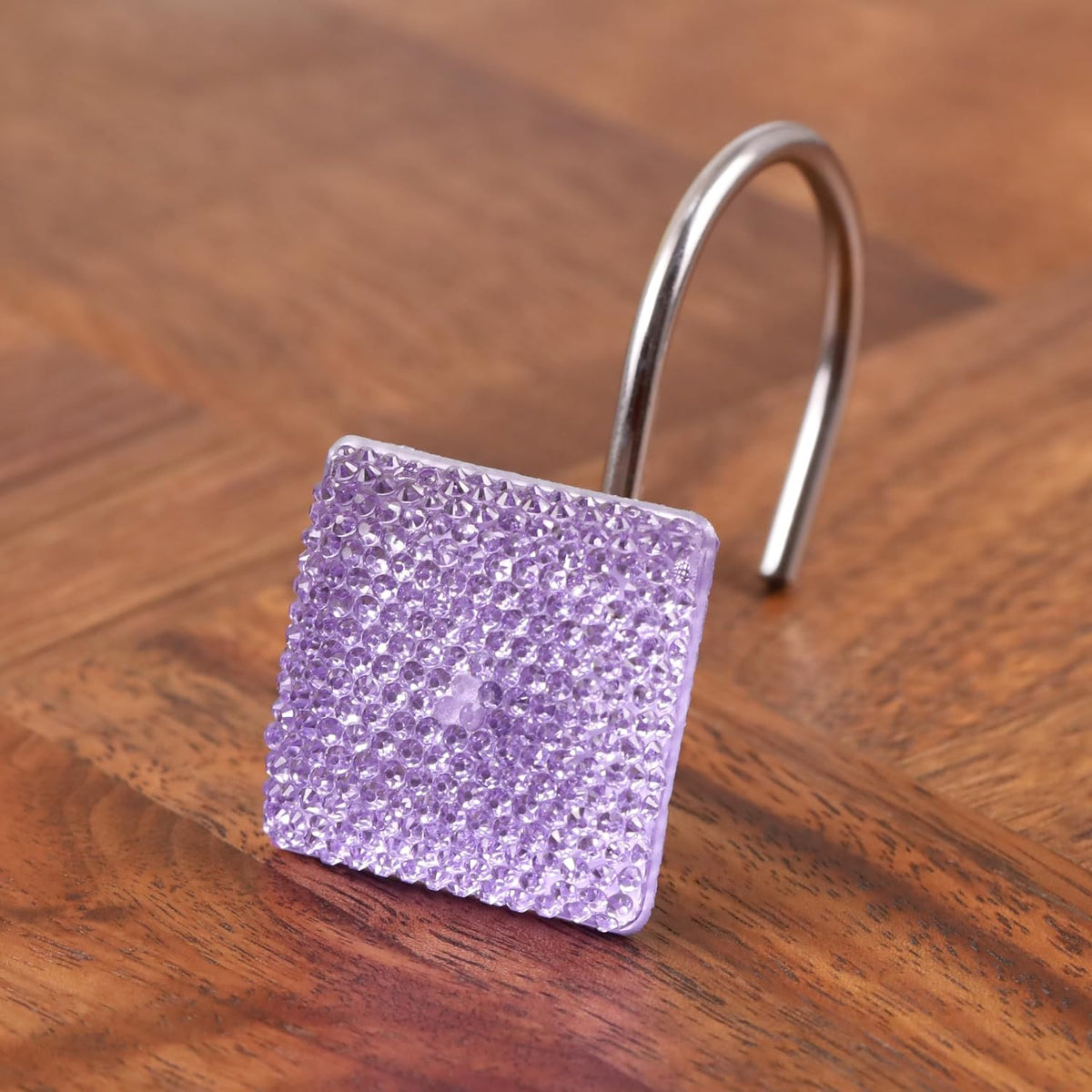 Purple Bling Shower Curtain Hooks: Lavender Christmas Curtain Rings,12Pcs