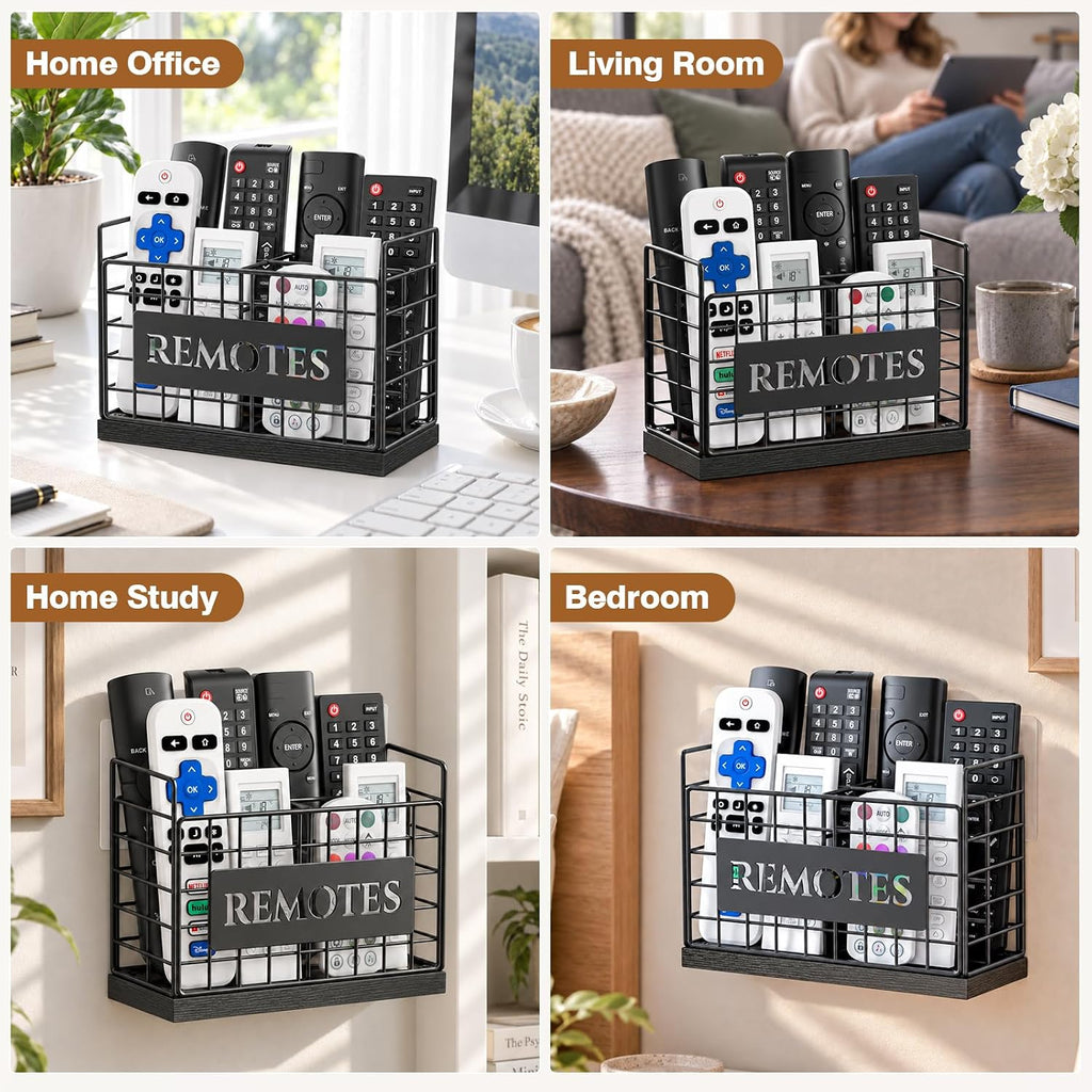 4‑Slot remote control holder, Remote Caddy with Side Handles