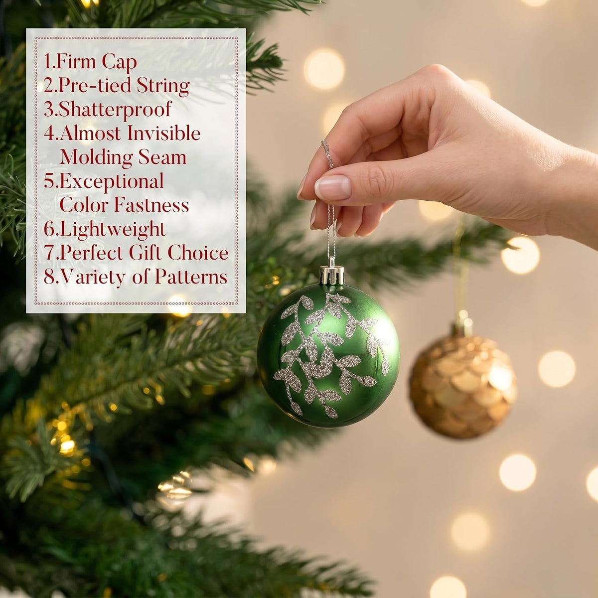 Valery Madelyn 9ct Christmas Tree Decorations Ball Ornaments 2.76 Inches