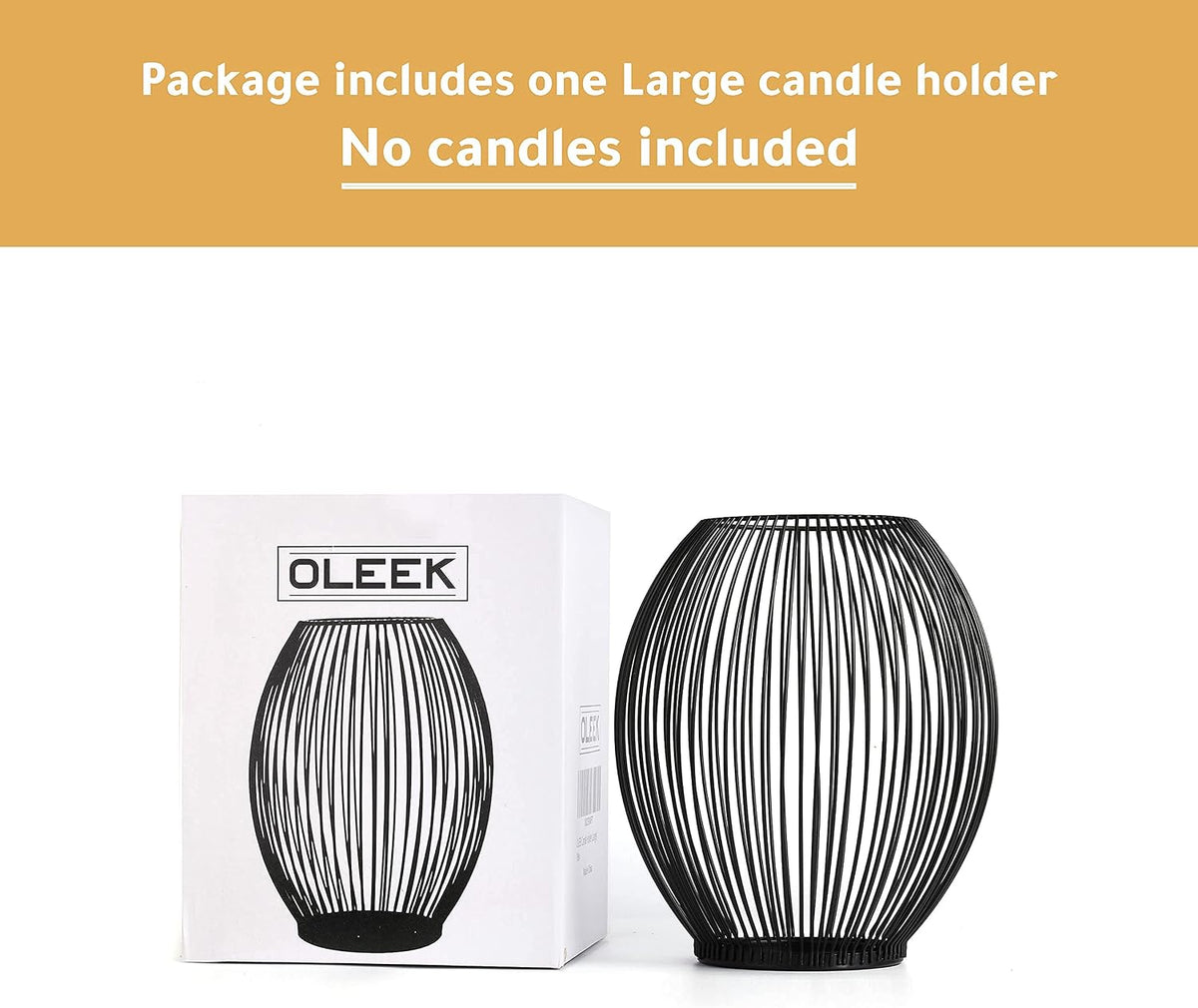 OLEEK Large Metal Candle Holder - Outdoor Lanterns for Patio - Iron Candle Holder - Decorative Candle Holders for Pillar Candles - Table Candles Holders Decor - Iron Candle Stands - Candles Holder