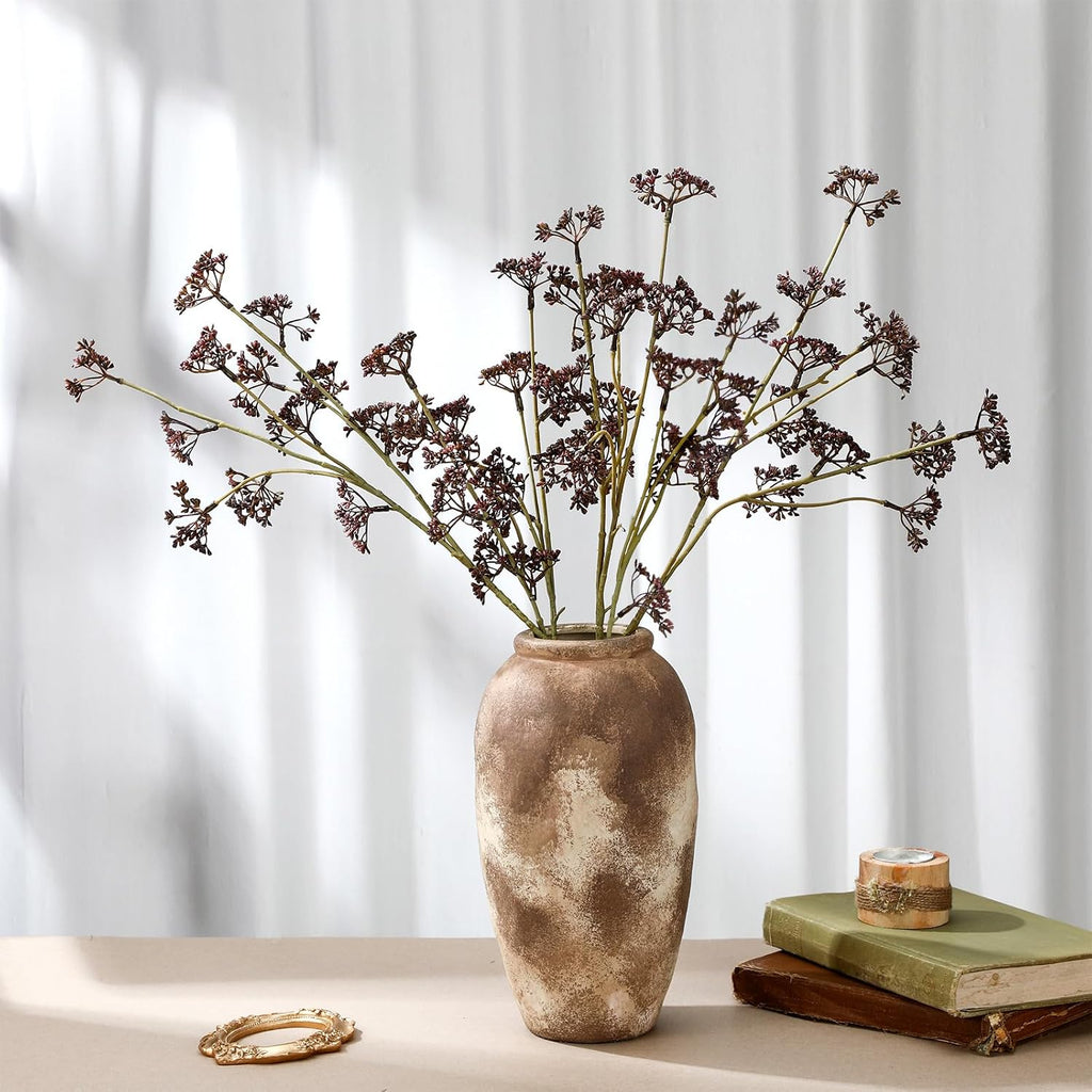 Suncalla 6 Pcs Faux Dusty Plum Berry Stem Fall Decor, Plum, 22 Inch