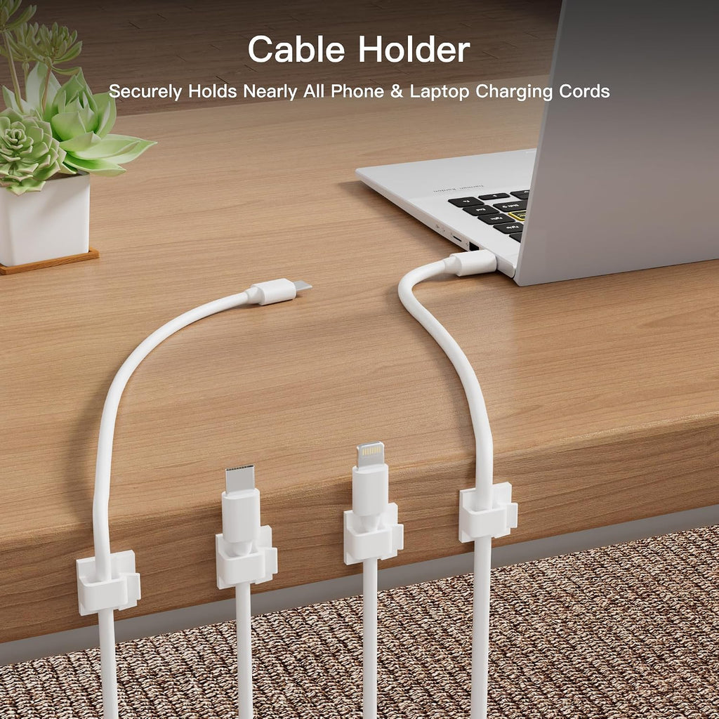 30 Pcs Small White Adhesive Cable Clips for wall, Cord Holder for Desk car