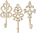 Comfify Rustic White Cast Iron Wall Hooks Set of 3 – Farmhouse Coat Hooks