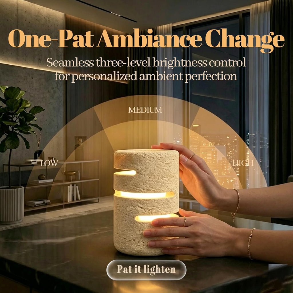 Marmor Marble Touch Lamp, Rechargeable Cordless Natural Stone Table Lamp