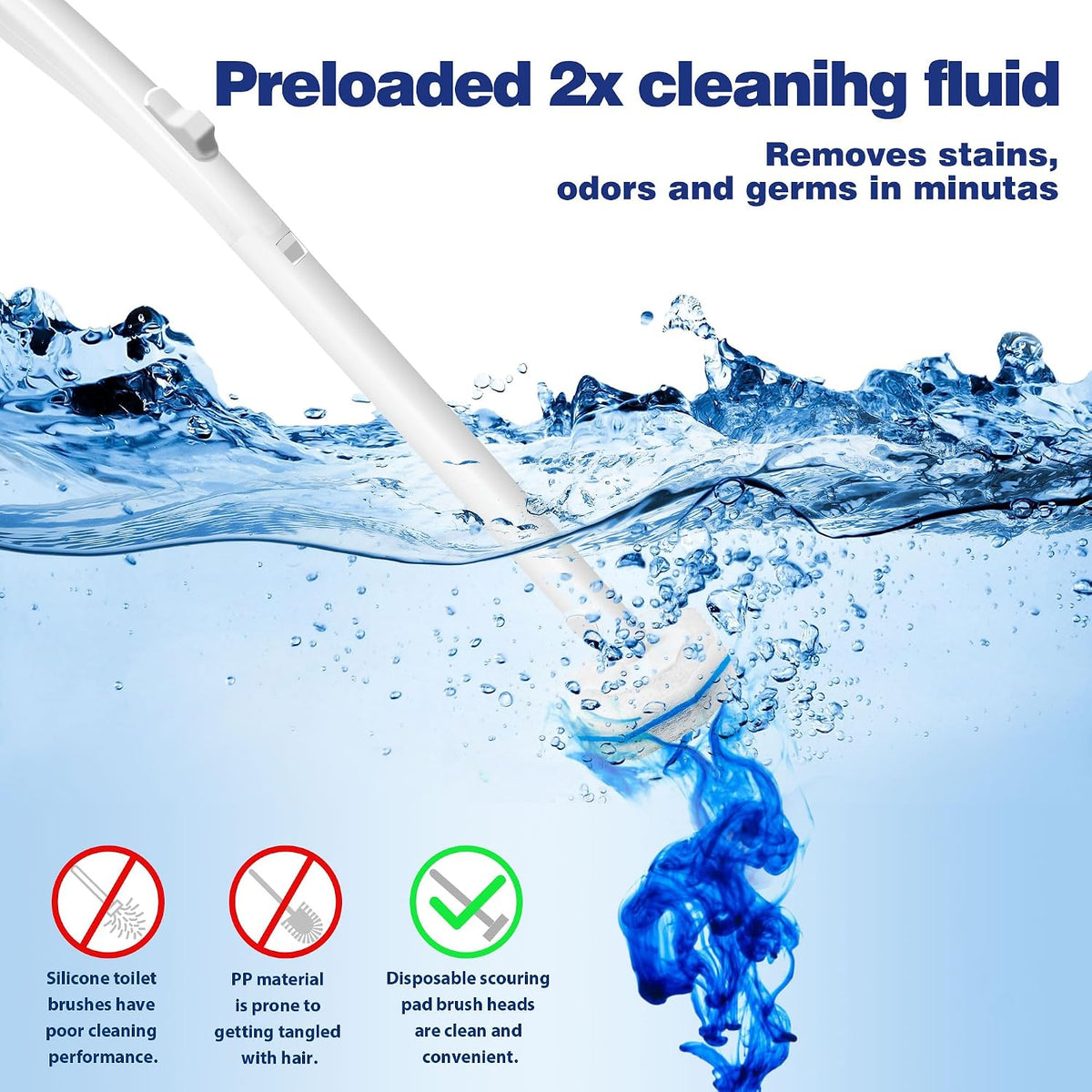 2 Pack Disposable Toilet Brush with 60 Refills, 2026 Upgrade Wall Mounted Toilet Bowl Cleaner Wand Kit and Holder, Bathroom Cleaning Supplies, Toilet Scrubber Disposable Heads