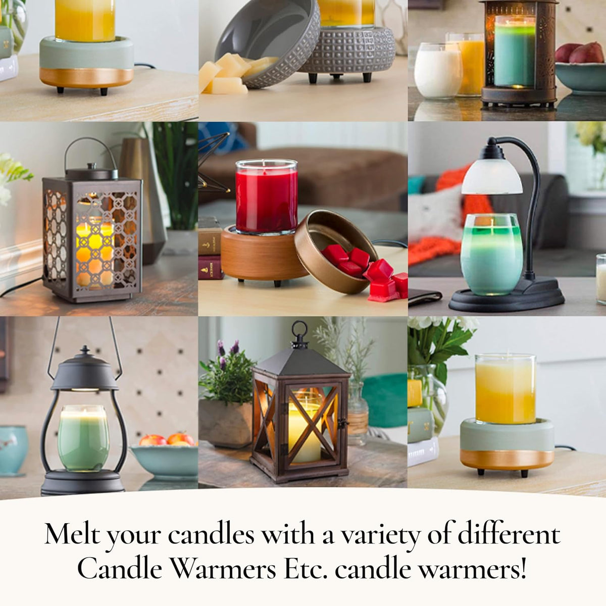 Candle Warmers ETC. Illumination Fragrance Warmer- Light-Up Warmer for Warming Scented Candle Wax Melts and Tarts or to Freshen Room, Reflection Mosaic Silver Glass