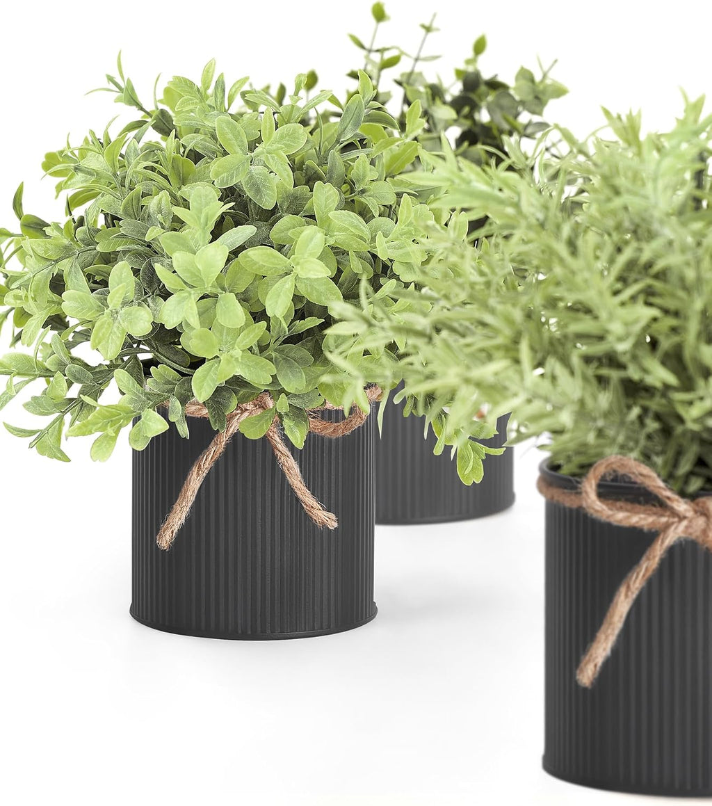 Mkono Small Fake Plants, 3 Pack Faux Plants for Farmhouse Home Decor Indoor