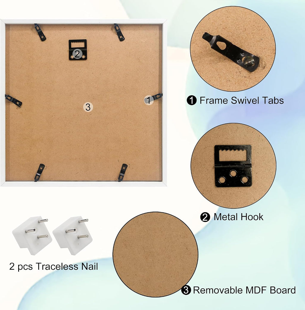 FramePro 12"x12" Travel Shadow Box with Slot – Adventure Archive Memory Box for Tickets, Souvenirs & Photos | Wall-Mountable Keepsake Display Case with Real Glass & Wood Frame (White)