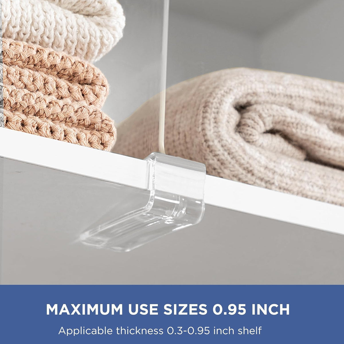 HBlife 4 Pack Transparent Shelf Dividers, Vertical Purse Organizer for Closet Perfect for Sweater, Shirts, Handbags in Bedroom and Kitchen, Adjustable Acrylic Bookshelf for Organization