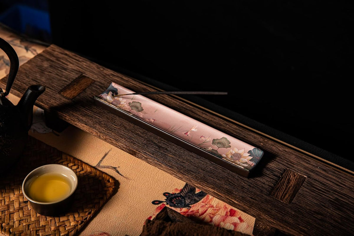 Incense Holder for Sticks, Ceramic Incense Burner with Ash Catcher, Aesthetic Decor for Home, Room & Office, Unique Gifts for Housewarming Yoga, Meditation & Spa (Goldfish)