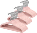 ManGotree 11" Baby Velvet Hangers Non-Slip Kids Hangers 66 Pack Light Pink