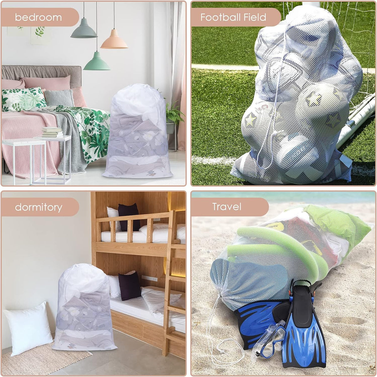 Meowoo 1Pcs Large Mesh Laundry Bag, 24×36inch
