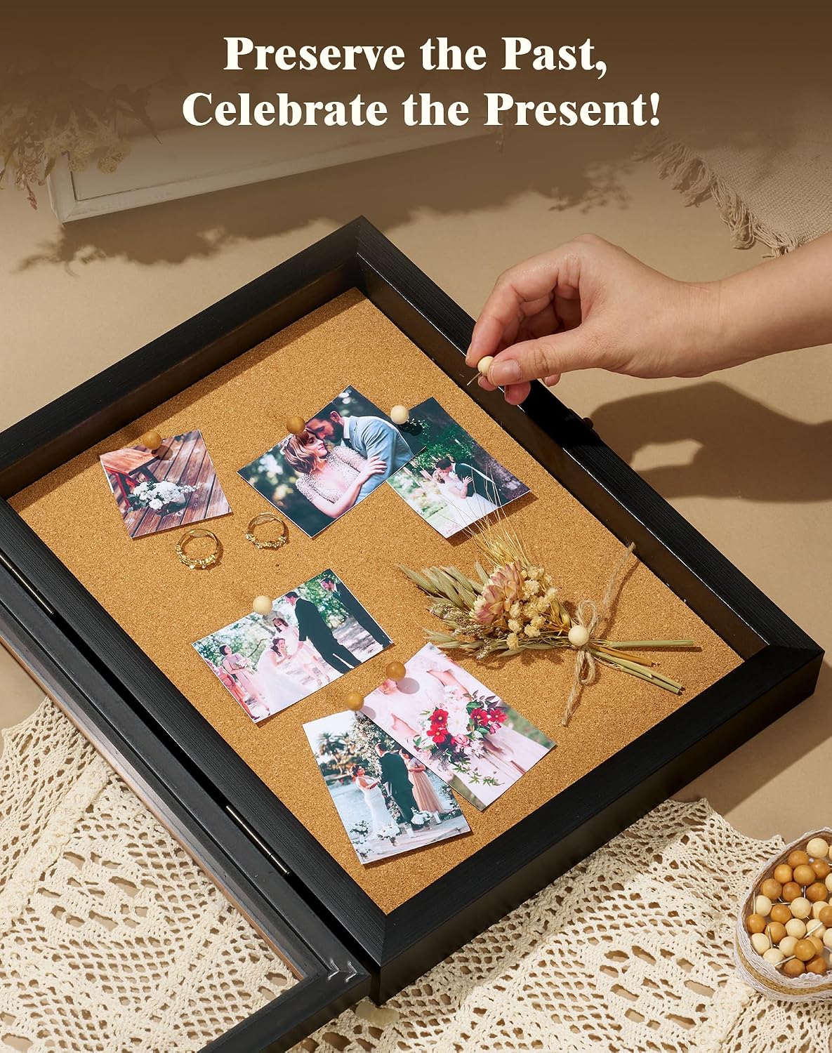 11x14 Shadow Box Display Case for Pictures Memorabilia Display,Black