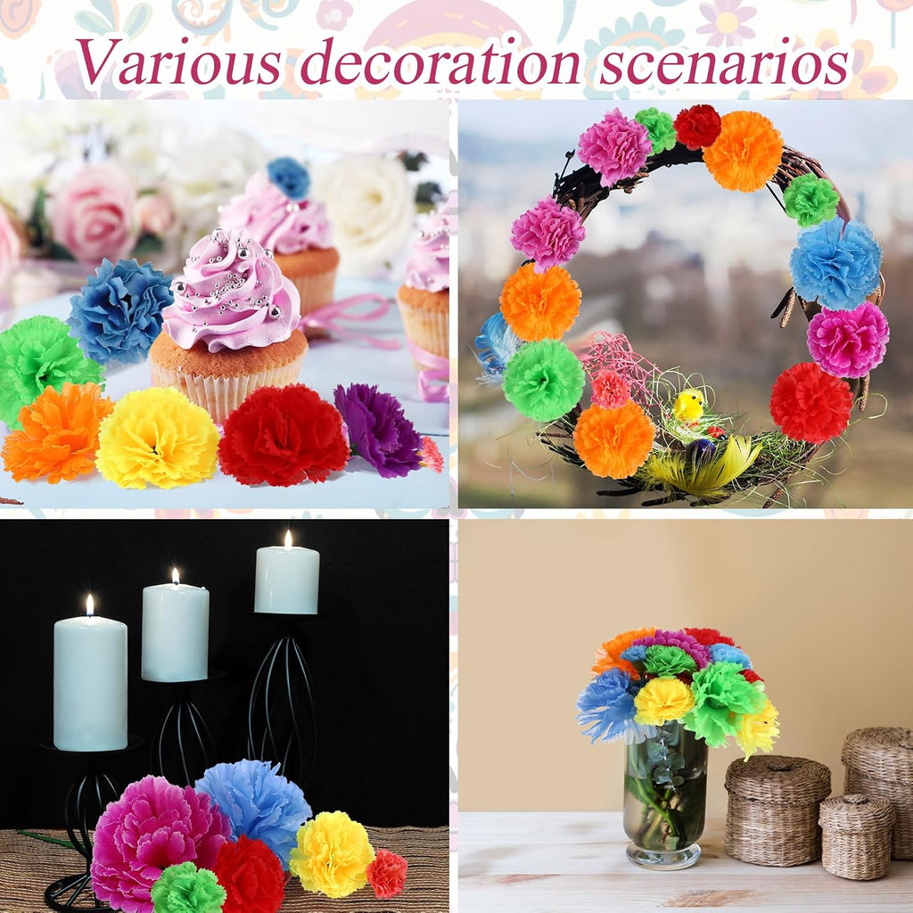 Daifunli 108 Pcs Day of The Dead Artificial Marigold Flowers, Multi-Color
