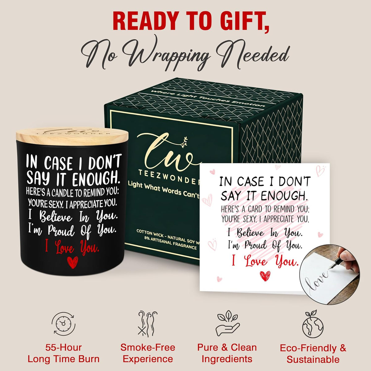 TEEZWONDER Christmas Anniversary Birthday Gifts for Men Him, Candle 10 oz