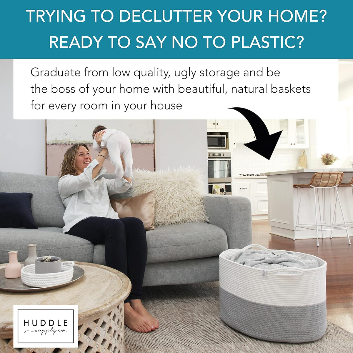 Huddle XXXLarge WASHABLE Blanket Basket for Living Room,Toys Storage, Baby