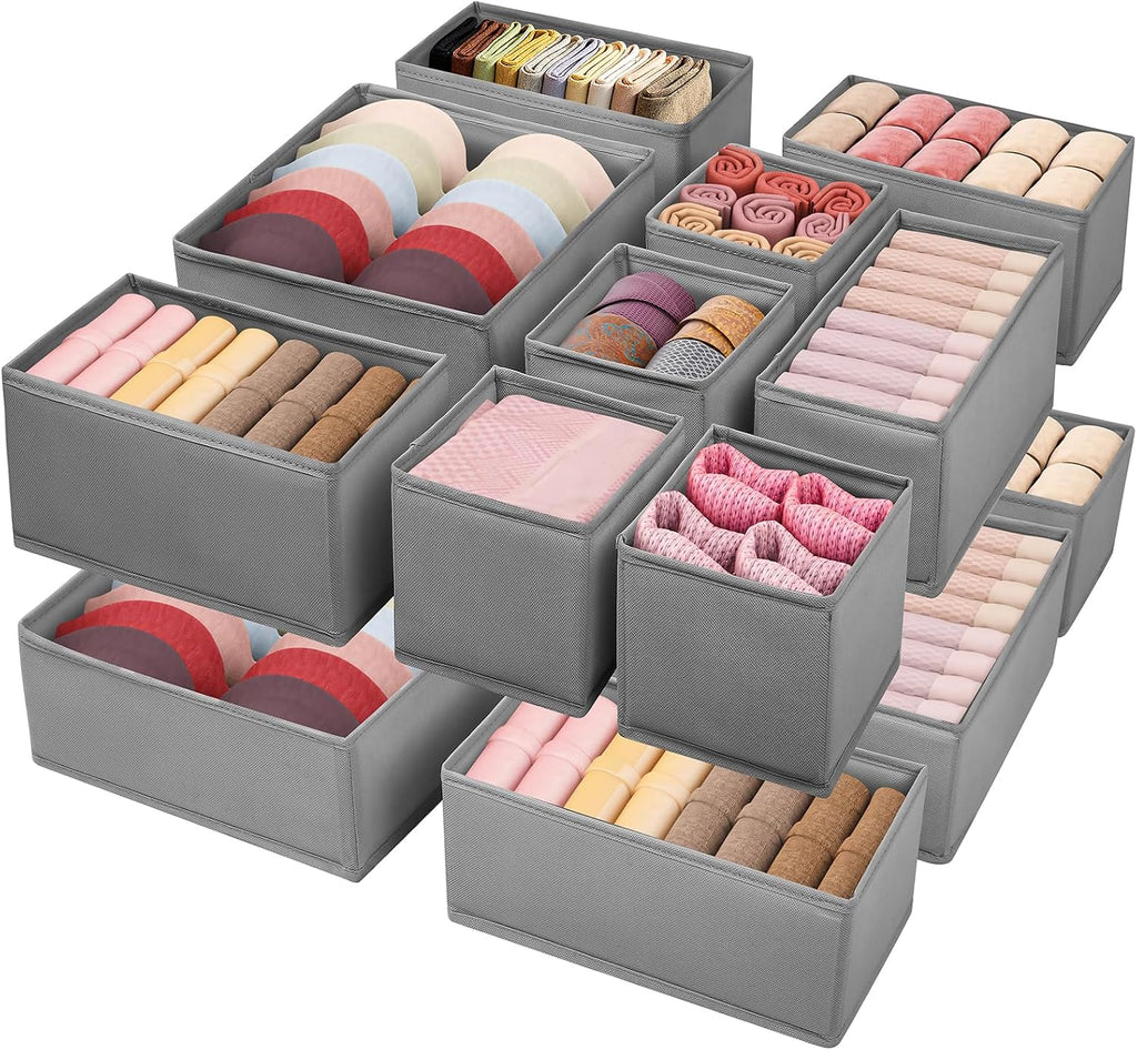 Drawer Clothing Organizer 16-Pack, Grey Underwear Dividers