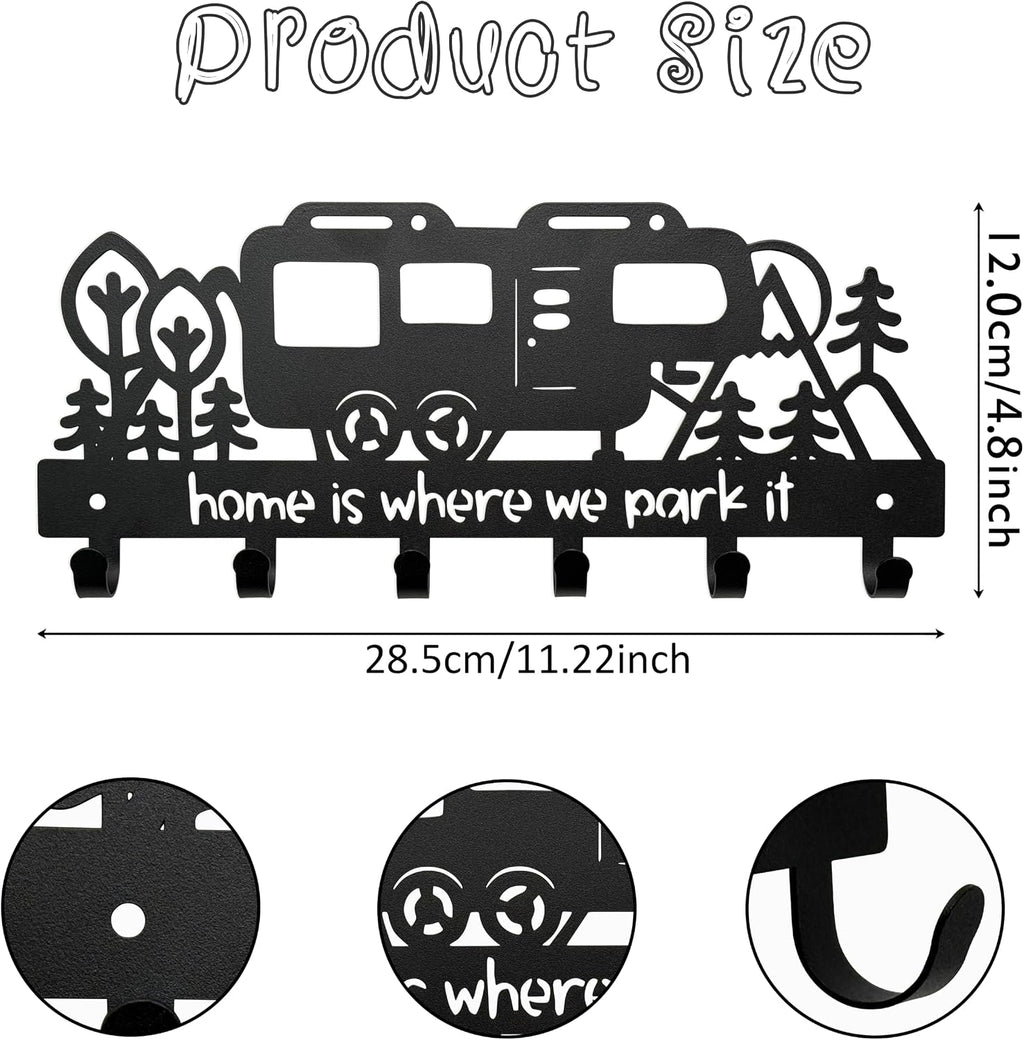 Metal Camper Key Holder, 11 inches Camper RV Decor Rack Hanger