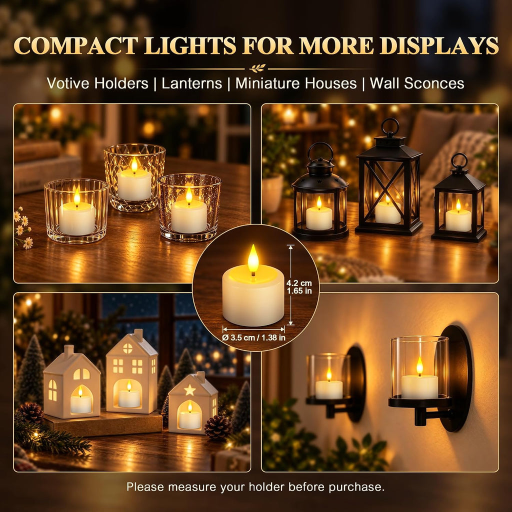 SoulBay Rechargeable Tea Lights with Remote Timer, Flameless Candles 1.38"