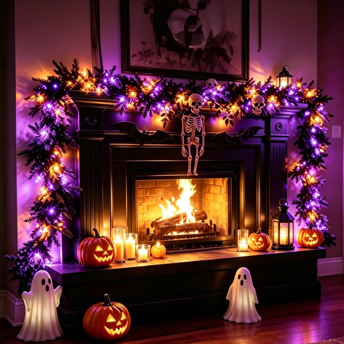 Dazzle Bright 4 Pack Battery Operated Halloween Lights, 16 FT String Lights