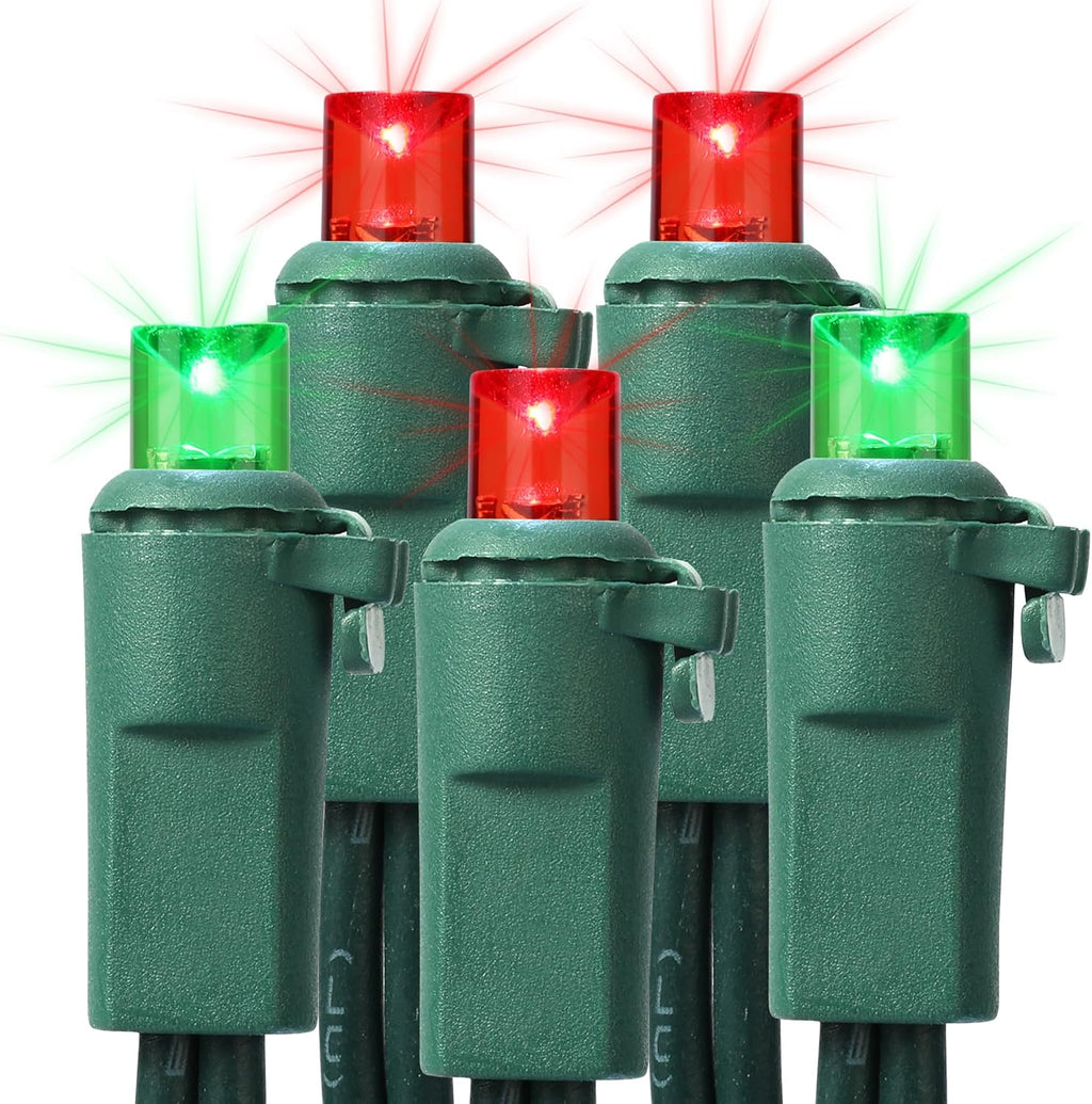 Brizled Red & Green Gentle Twinkle Christmas Lights, 100 LED Connectable