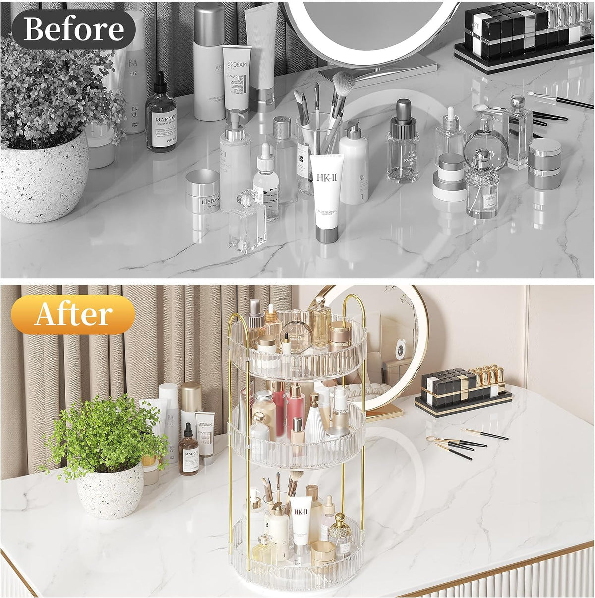 Rotating Rotating Makeup Organizer Countertop, Skincare Organizers