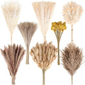 400 PCS Dried Pampas Grass Decor – Natural Bunny Tails, Fluffy Pampas Grass, Reed, Billy Balls – Boho Wedding Decor, Fall Floral Arrangement for Home Decor, Farmhouse Centerpieces, Vases, Living Room