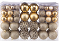 NJN 100pcs Christmas Ball Ornaments, Shatterproof Christmas Ornaments Set with Hand-held Gift Package for Xmas Tree (Gold)