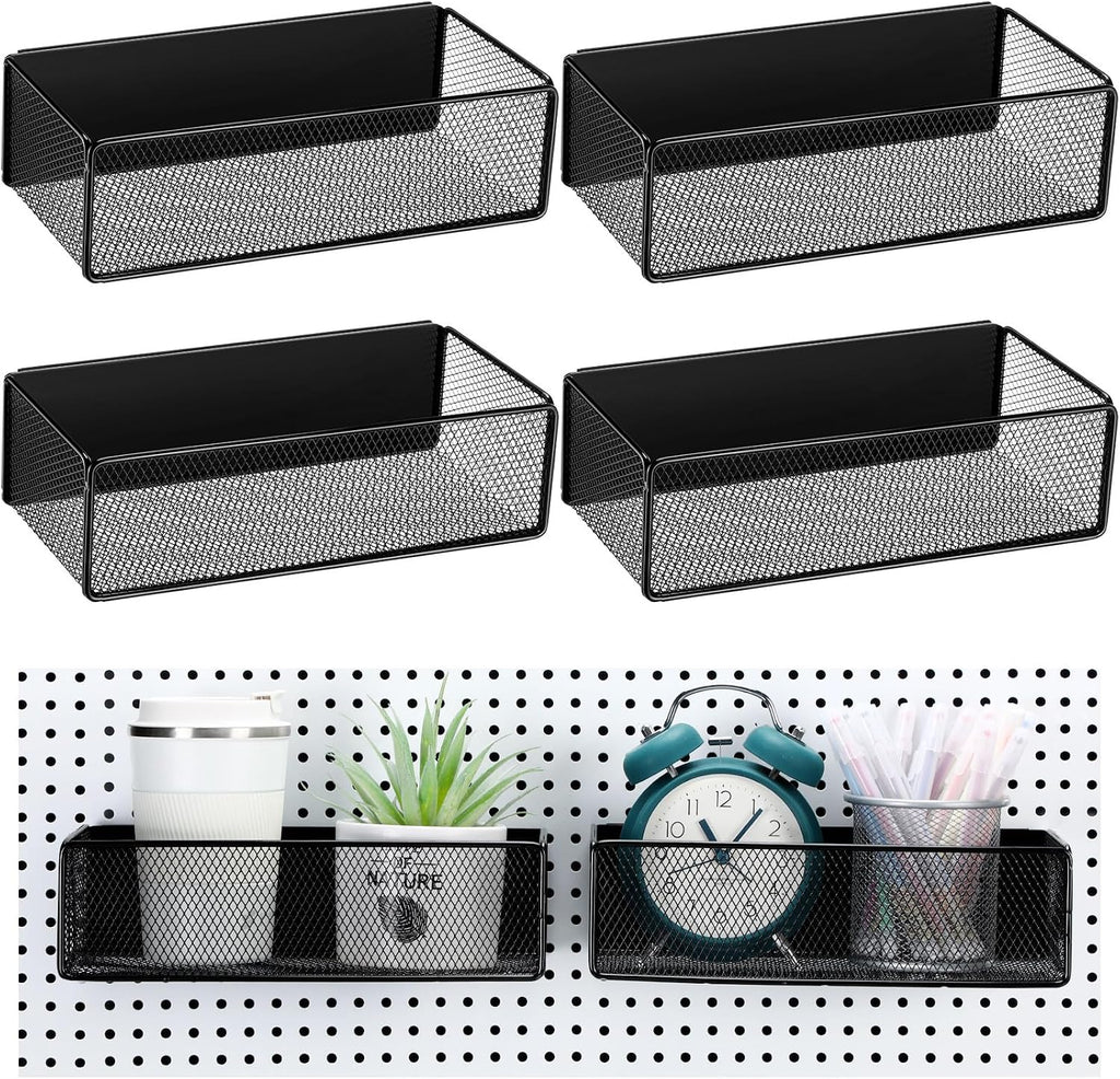 Tioncy 4 Pcs Magnetic Storage Bin Magnetic Locker Organizer for Pegboard