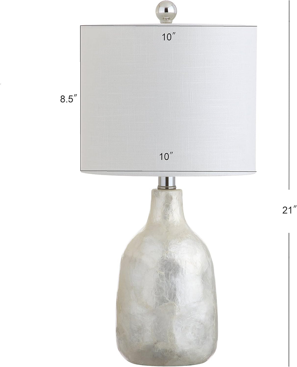 JONATHAN Y Lucille 21" Capiz Seashell Table Lamp, Pearl White