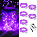 AIKEI 6 Pack Fairy Lights with Timer Battery, 8 Modes Remote,Purple