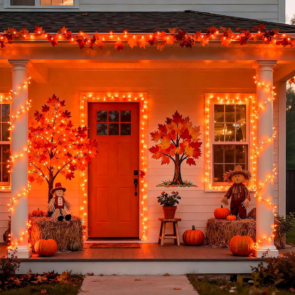 JMEXSUSS 200 LED Orange Halloween Lights Outdoor Indoor Fall Lights Plug in