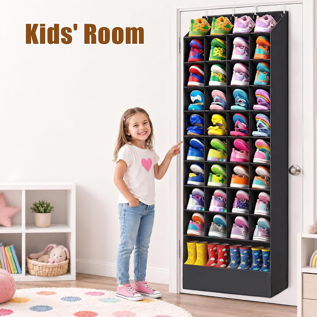 UVIAHOMI 30-40 Pairs Over the Door Shoe Organizer, 36 & 1 Big Boot Pockets