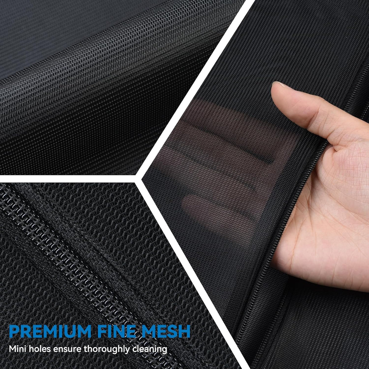 OTraki 43×35 Inch Extra Large Mesh Laundry Bags for Washing Machine Black