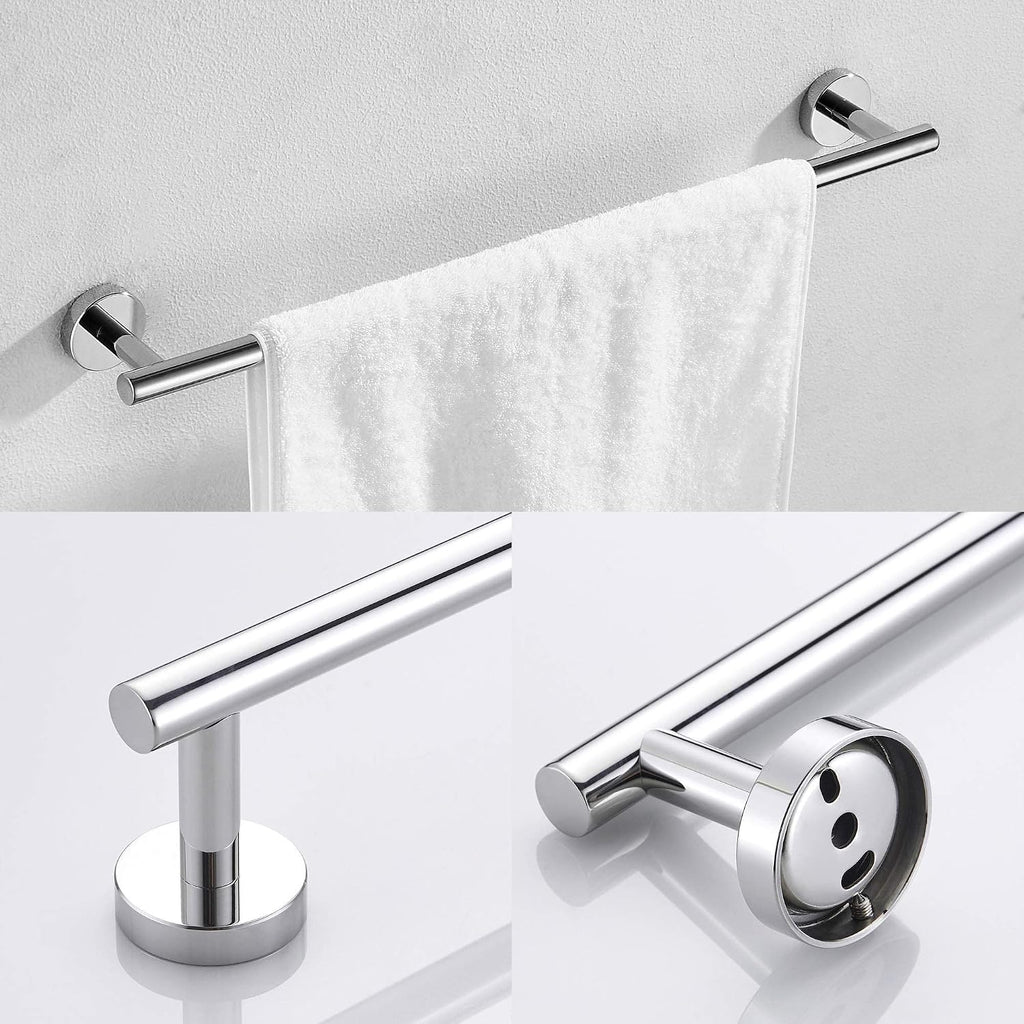 MARMOLUX ACC Bathroom Hardware Set Towel Racks 4 Pieces Hand Towel Ring Holder-Toilet Paper Holder-Towel Hook-Towel Bar Heavy Duty Wall Mount Bathroom Accessories SUS 304 Stainless Steel Mirror Finish