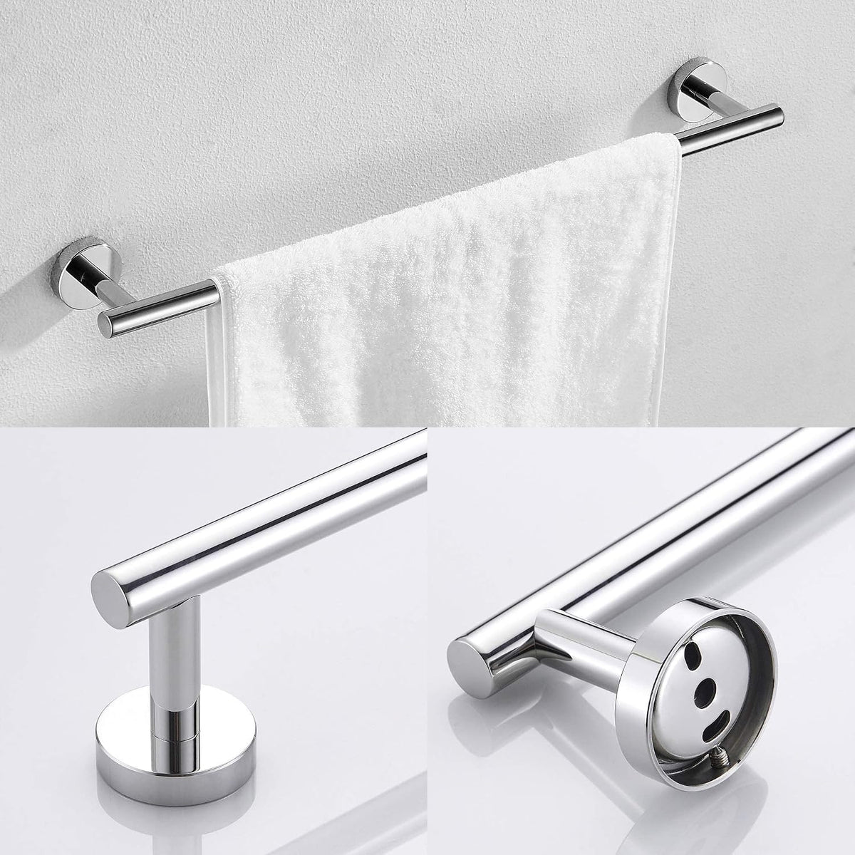 MARMOLUX ACC Bathroom Hardware Set Towel Racks 4 Pieces Hand Towel Ring Holder-Toilet Paper Holder-Towel Hook-Towel Bar Heavy Duty Wall Mount Bathroom Accessories SUS 304 Stainless Steel Mirror Finish